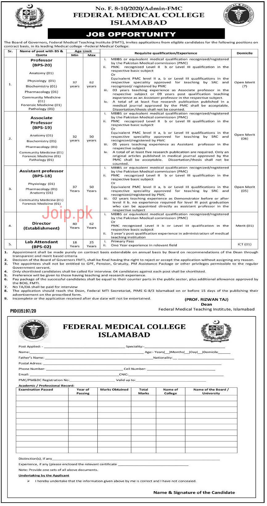 Federal Medical College Jobs